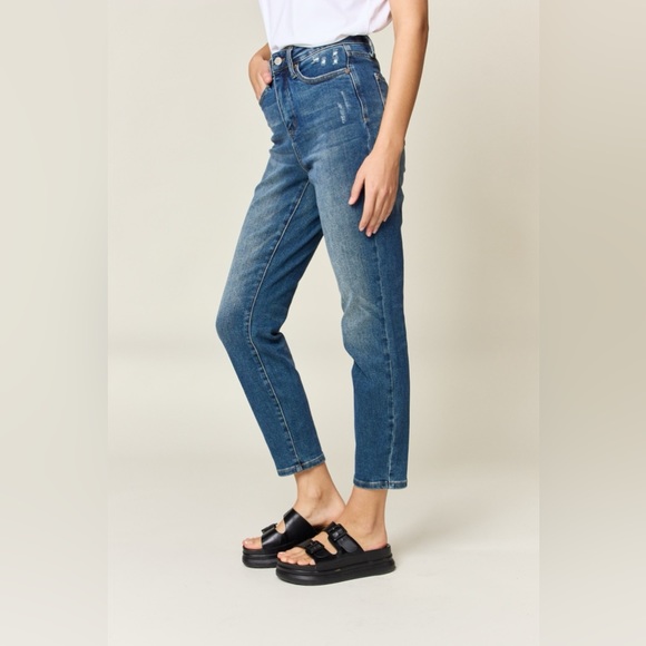 Judy Blue Full Size Tummy Control High Waist Slim Jeans - Picture 3 of 6